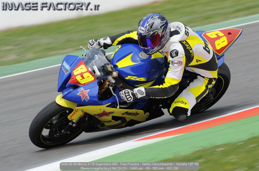 2009-05-09 Monza 3178 Superstock 600 - Free Practice - Stefan Kerschbaumer - Yamaha YZF R6